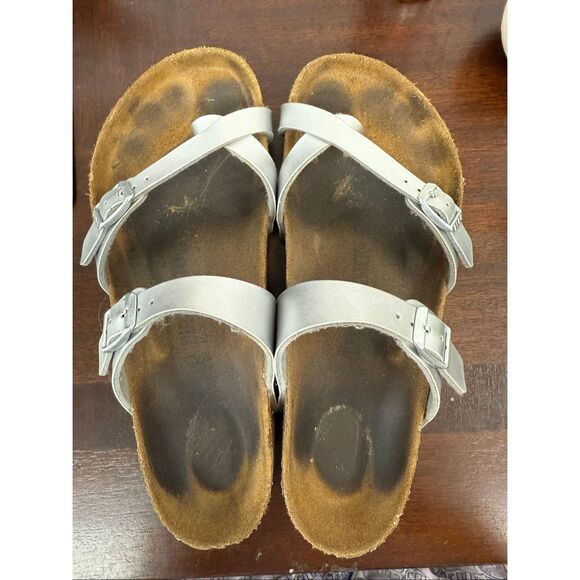 Birkenstock Mayari Birkibuck - Silver 39 Regular - Picture 1 of 5